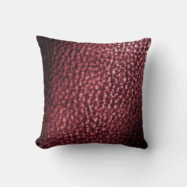 Faux Merlot Burgandy Metalic Print- Solid Cushion (Front)