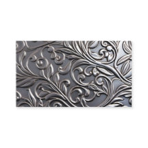 Faux Metal Business Card - Embossed damask unisex 