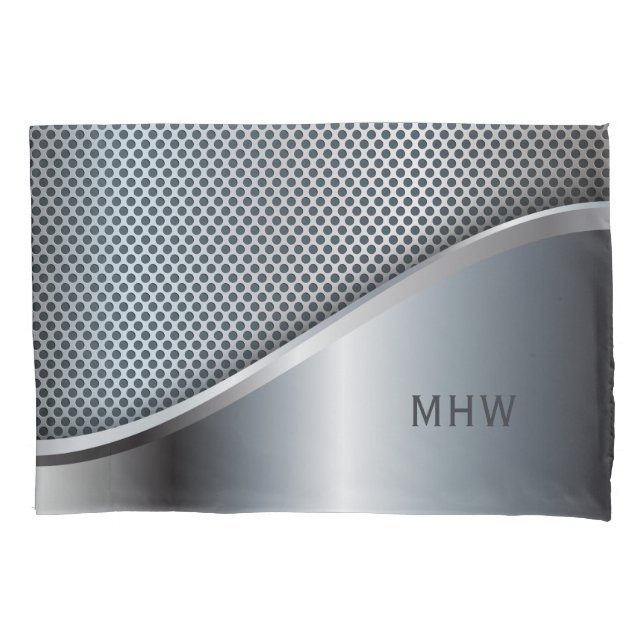 Faux Metal custom monogram pillowcase (Front)