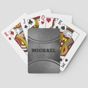 Faux Metal custom name playing cards