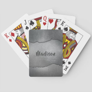 Faux Metal custom name playing cards