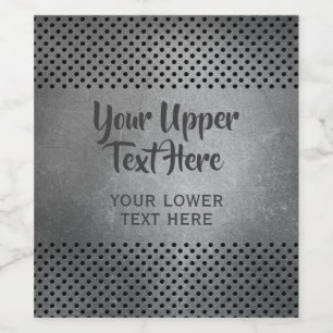 Faux Metal custom text wine labels