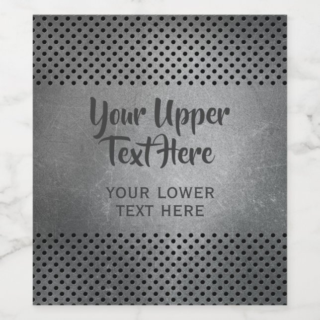 Faux Metal custom text wine labels (Single Label)