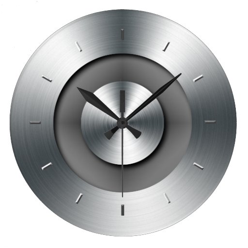 Image of Faux Metal Elegant Modern Wall Clock