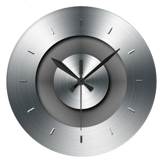 Faux Metal Elegant Modern Wall Clock Zazzle.co.uk