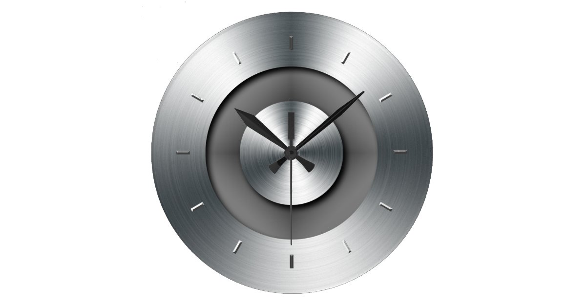 Faux Metal Elegant Modern Wall Clock Zazzle Co Uk