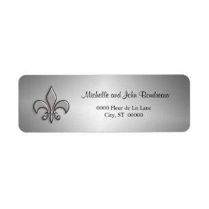 Faux Metal Silver Fleur de Lis