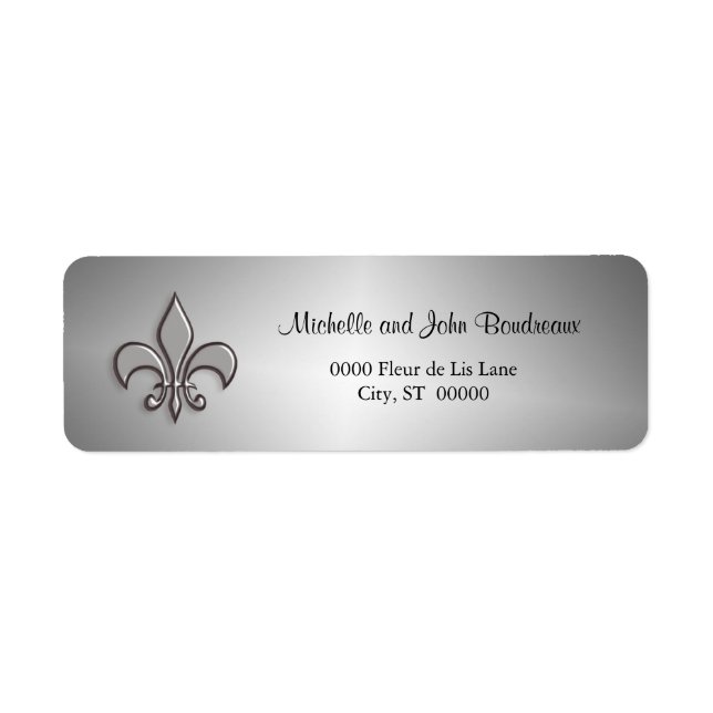 Faux Metal Silver Fleur de Lis (Front)