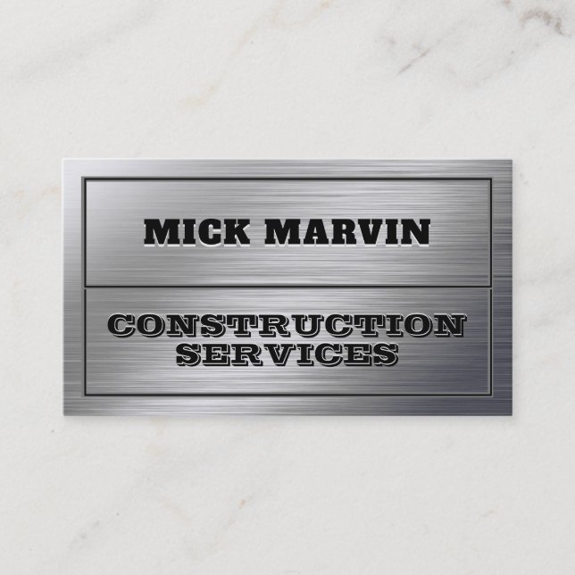 Faux metal texture strong style  business card (Front)