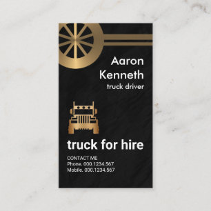 Faux Metal Tire Undercarriage Granite Grunge Truck Business Card