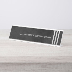 Faux Metallic Bars with Name Desk Name Plate
