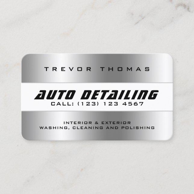 Faux metallic frame  business card (Front)