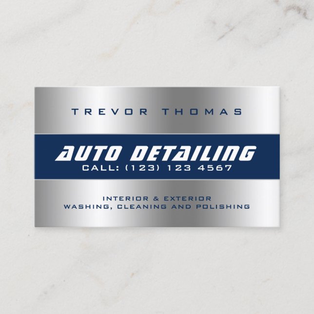 Faux metallic frame  business card (Front)