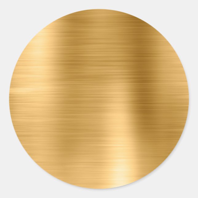 Faux Metallic Gold Blank Classic Round Sticker (Front)