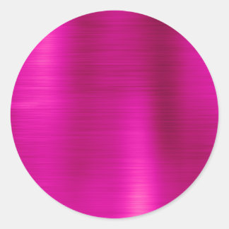 Faux Metallic Hot Pink Blank Classic Round Sticker