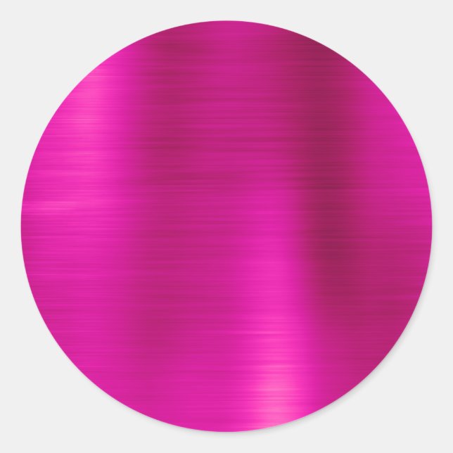 Faux Metallic Hot Pink Blank Classic Round Sticker (Front)