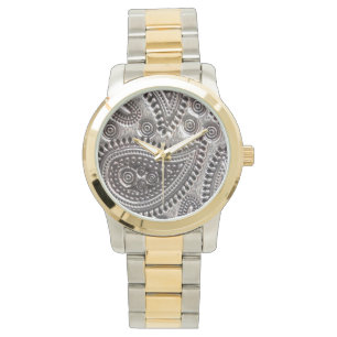 Faux Metallic Paisley Womens watch