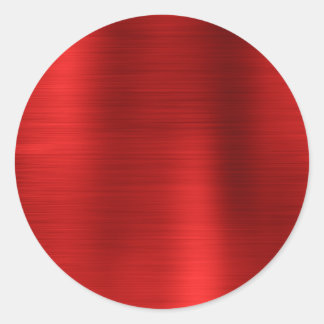 Faux Metallic Red Blank Classic Round Sticker