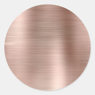 Faux Metallic Rose Gold Blank Classic Round Sticker