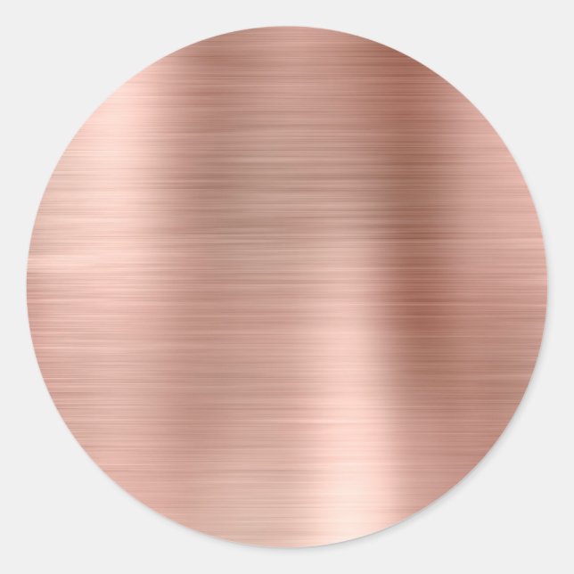 Faux Metallic Rose Gold Blank Classic Round Sticker (Front)