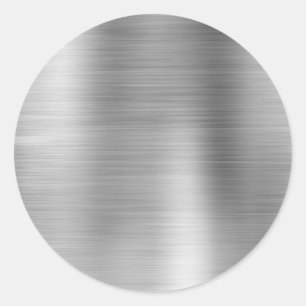 Faux Metallic Silver Grey Blank Classic Round Sticker