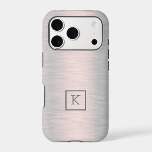 Faux metallic silver-grey brushed aluminium look