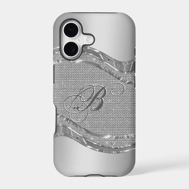 Faux Metallic Silver Look With Diamonds Pattern (Back)
