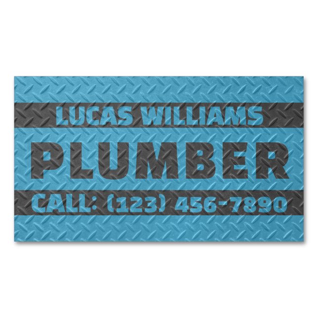 Faux metallic texture surface handyman  	Magnetic business card (Front)