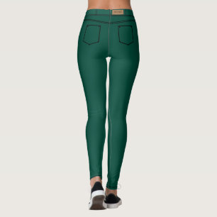 Faux Modern Green Jeans Leggings "MIGNED"