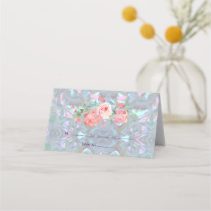 Faux Mother of Pearl Place Card Guest Card
