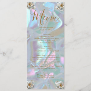 Faux Mother of Pearl Wedding Menu