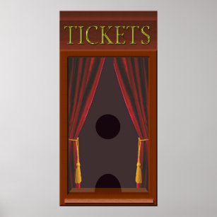 Faux Movie Theater Ticket Window Poster