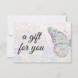 faux nacre butterfly gift certificate