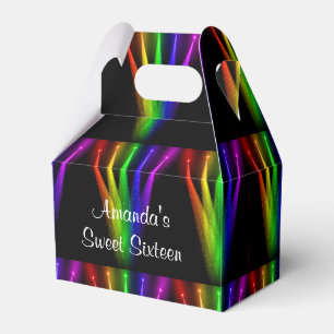 Faux Neon Lights, Sweet Sixteen, Birthday Party Favour Box