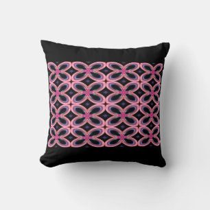 Faux Neon Pink Flower Power 2 Cushion