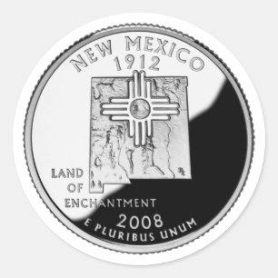 Faux New Mexico State Quarter Classic Round Sticker
