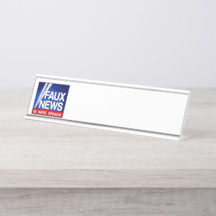 Faux News Desk Name Plate
