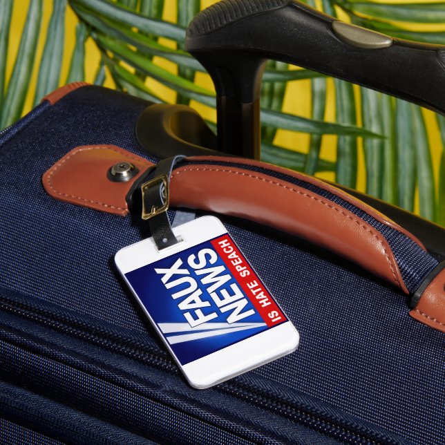 Faux News Luggage Tag (Front Insitu 1)