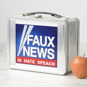 Faux News Metal Lunch Box