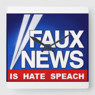 Faux News Square Wall Clock