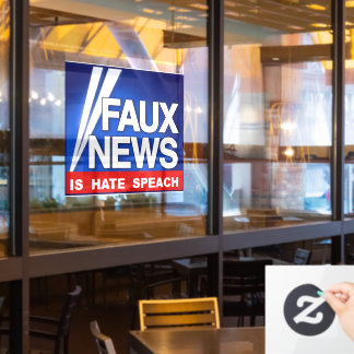 Faux News Window Cling