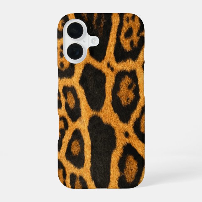 Faux Ocelot Skin iPhone 16 Case (Back)