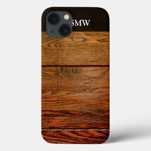 Faux Oiled Wood Plank Personalised Custom iPhone 13 Case
