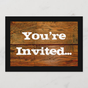 Faux Oiled Wood Plank Personalised Custom Invitation
