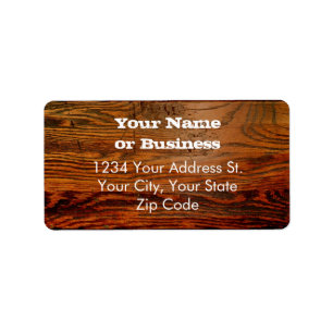 Faux Oiled Wood Plank Personalised Custom Label