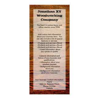 Faux Oiled Wood Plank Personalised Custom Rack Card