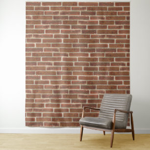 Faux Old Brown Brick Wall Tapestry