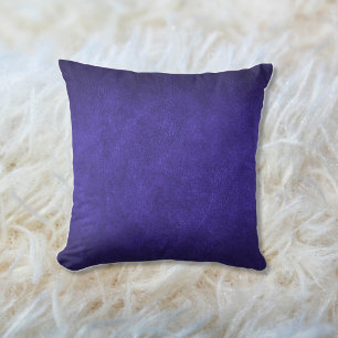 Faux Old Leather Royal Purple Cushion