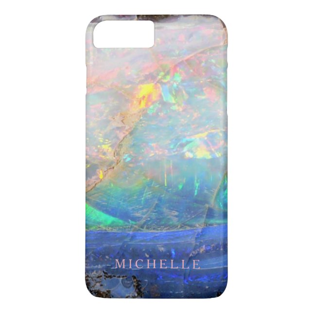 Faux opal gem gemstone mineral bling bokeh custom Case-Mate iPhone case (Back)