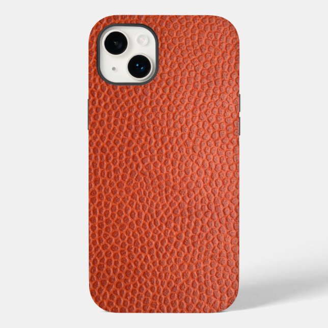 Faux Orange Leather. Personalised iPhone Case (Back)